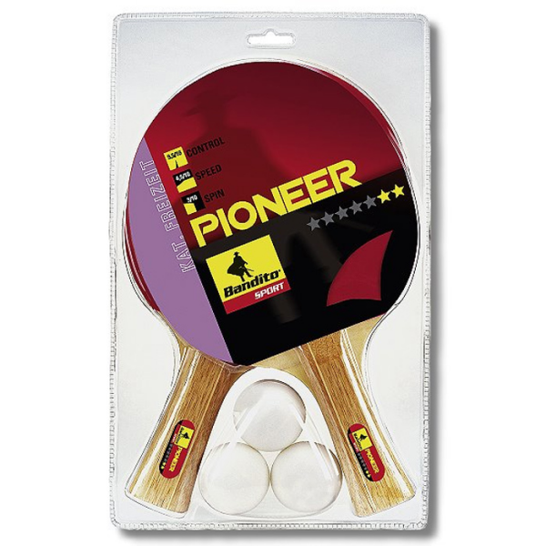 TT-Schläger Pioneer 2 Stück und 3 Bälle