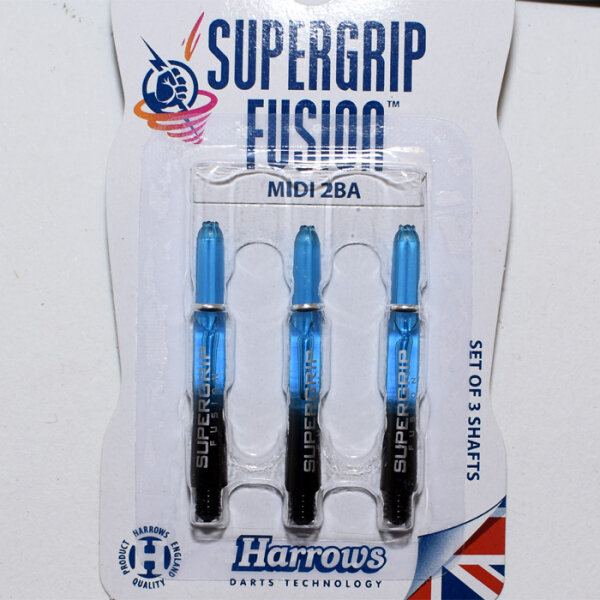 Harrows Dartshaft Supergrip Fusion 3er Pack Midi Black-Aqua