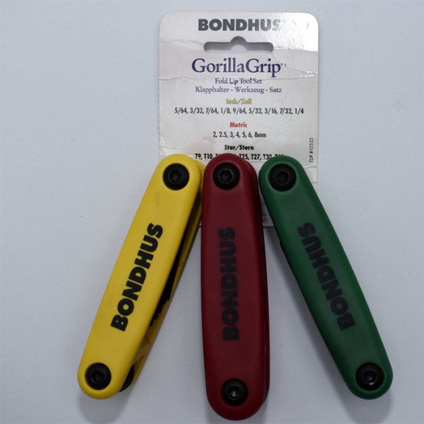 GorillaGrip Klapphalter 3er Pack inch metric torx