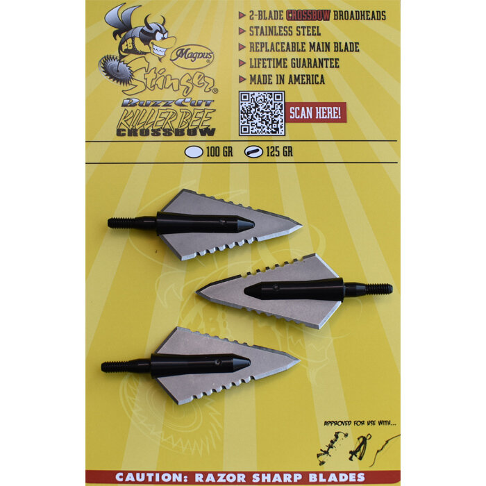 Magnus Jagdspitze Stinger Killer Bee Buzzcut 2 Blade 3er Pack 125g 3290 8600