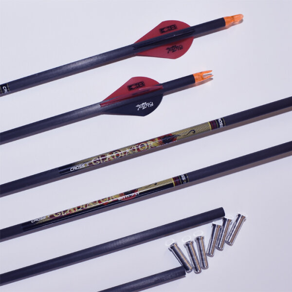 Cross-X, 6 Pfeile - Gladiator mit Plastikvanes (Insert liegt bei, ohne Spitze) - 400
