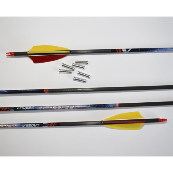 Cross-X, 6 Pfeile - Fulmen Octagon mit Naturfedern (Insert liegt bei, ohne Spitze) - 400