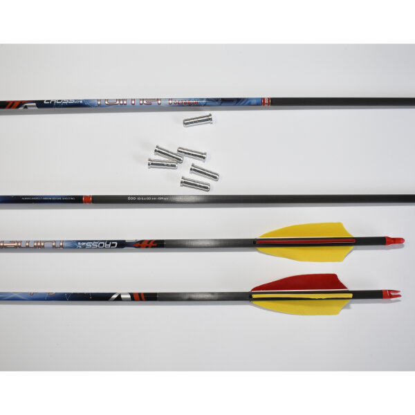 Cross-X, 6 Pfeile - Fulmen Octagon mit Naturfedern (Insert liegt bei, ohne Spitze) - 600