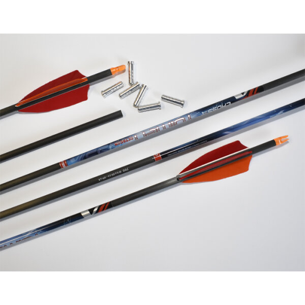 Cross-X, 6 Pfeile - Fulmen Octagon mit Naturfedern (Insert liegt bei, ohne Spitze) - 700