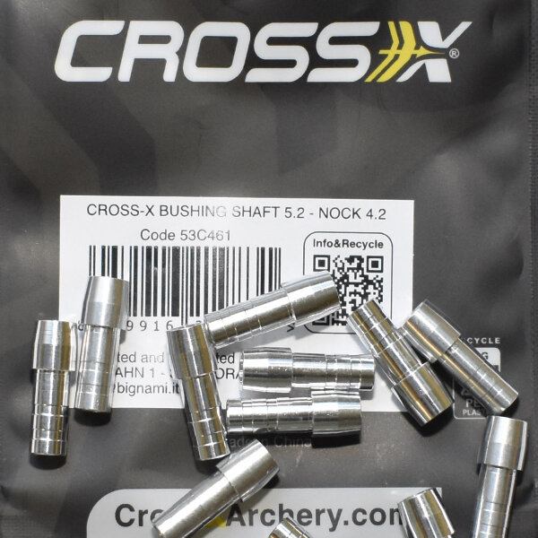 Cross-X, Pfeil-Nock-Bushing Ø 5,2 zu Ø 4,2mm 6erPack
