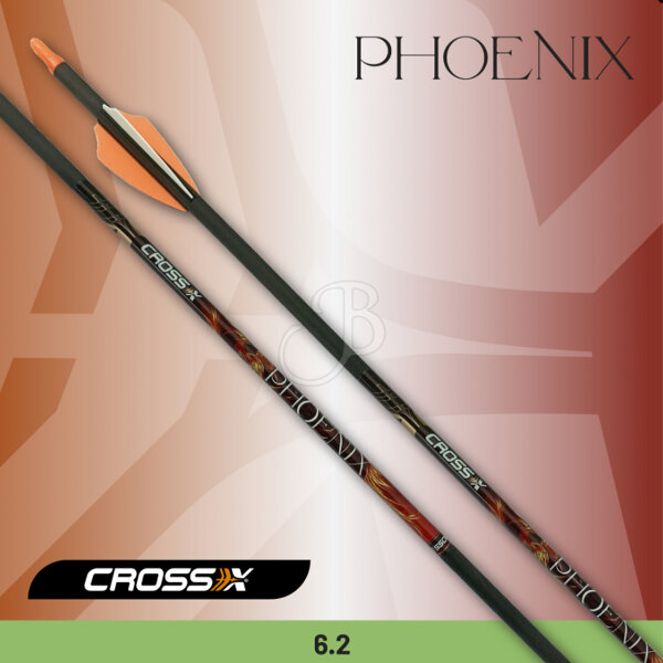 Cross-X, 6 Pfeile - Phoenix mit Plastikvanes - 800