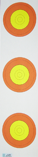 Zielscheibe 3x Ø 15cm Papier mit Strick verstärkt