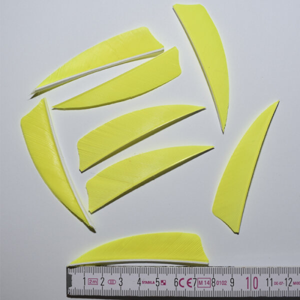 Gateway, Naturfedern Solid Color  3 Zoll RW shield - Yellow-Fluo