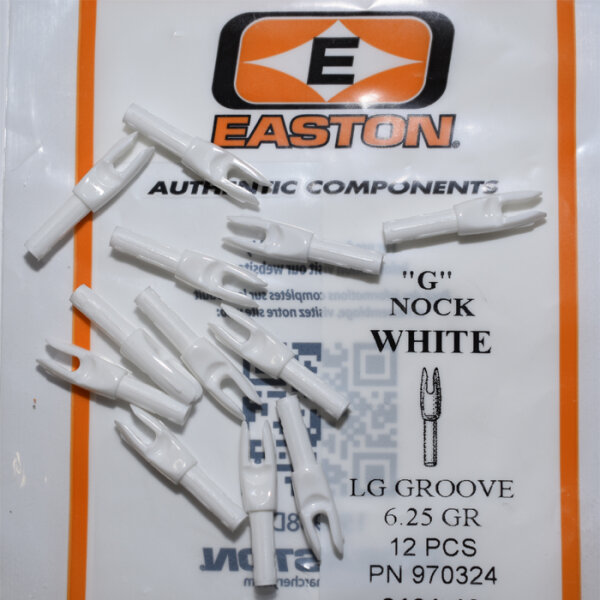 Easton, Pfeilnocke "G" - Large - White 12er Pack