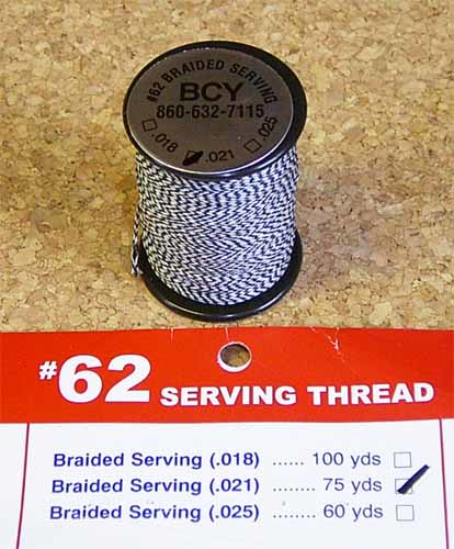 BCY No. 62 Braided Center Serving .018 Zoll