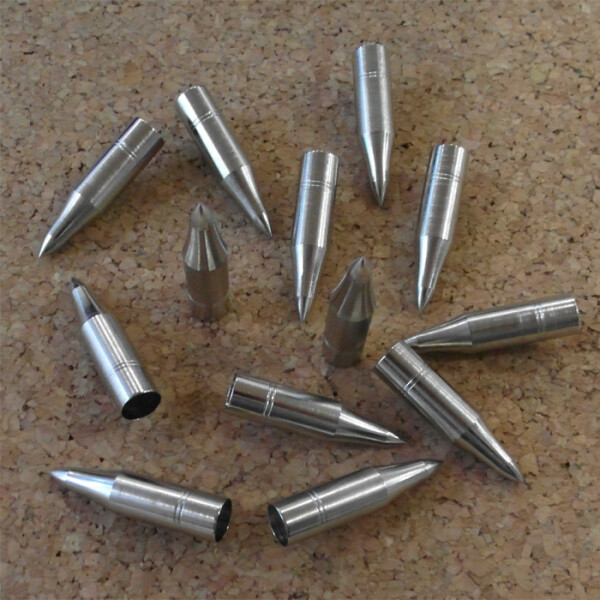 TopHat, Pfeilspitze Stahl vernickelt  5/16 - Bullet Form - 100 grain